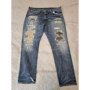Ralph Lauren Denim & Supply Military Ripped Jeans Camo Destroyed Boyfriend 32